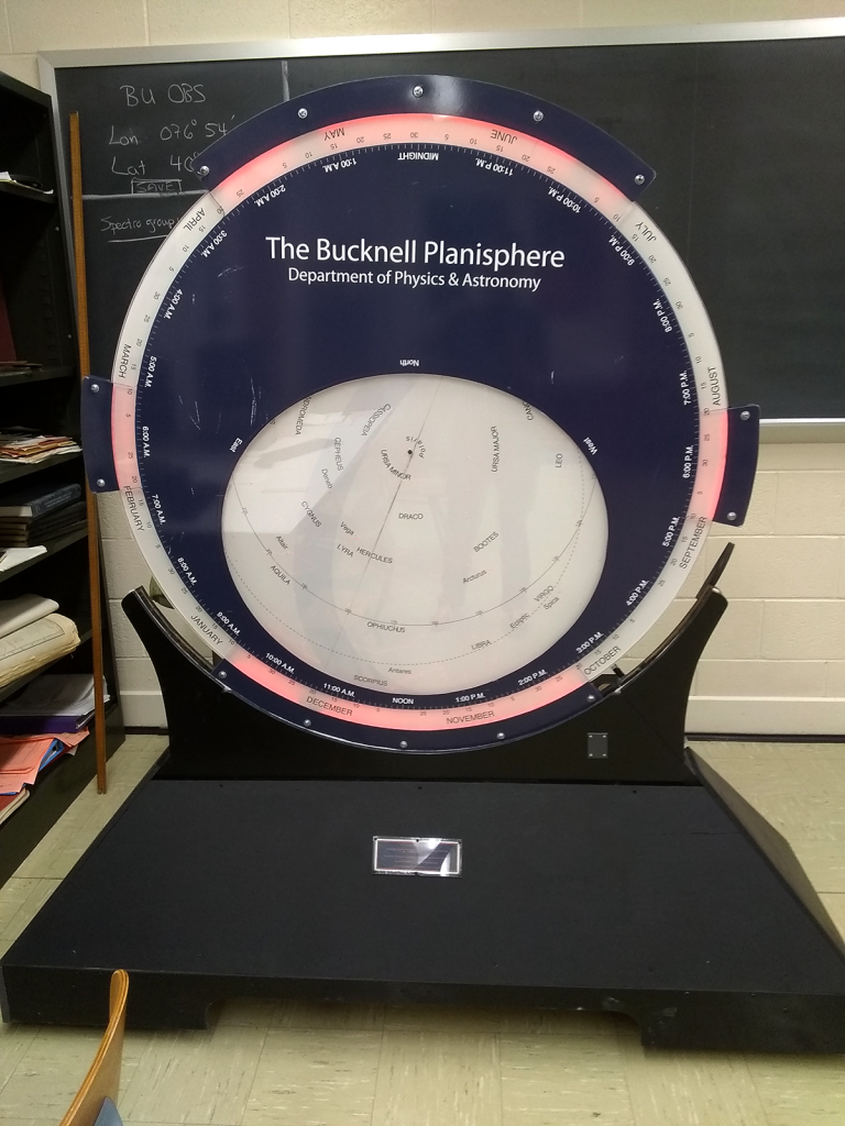 Planisphere in lit room