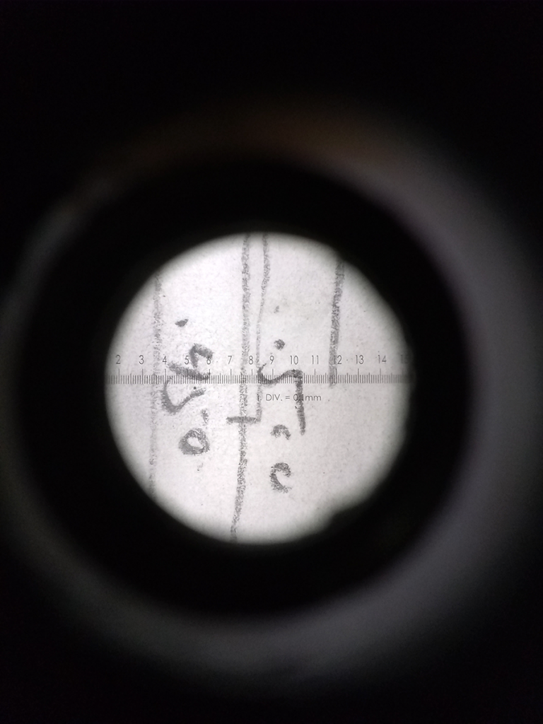 View through loupe