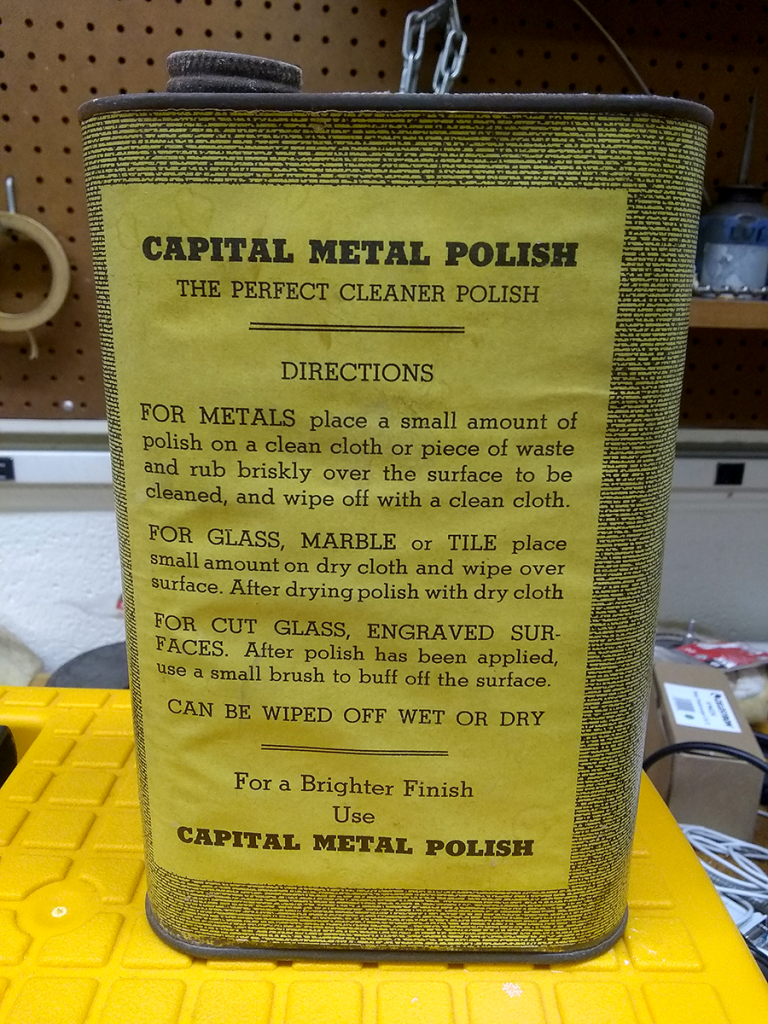 Capital Metal Polish can back.