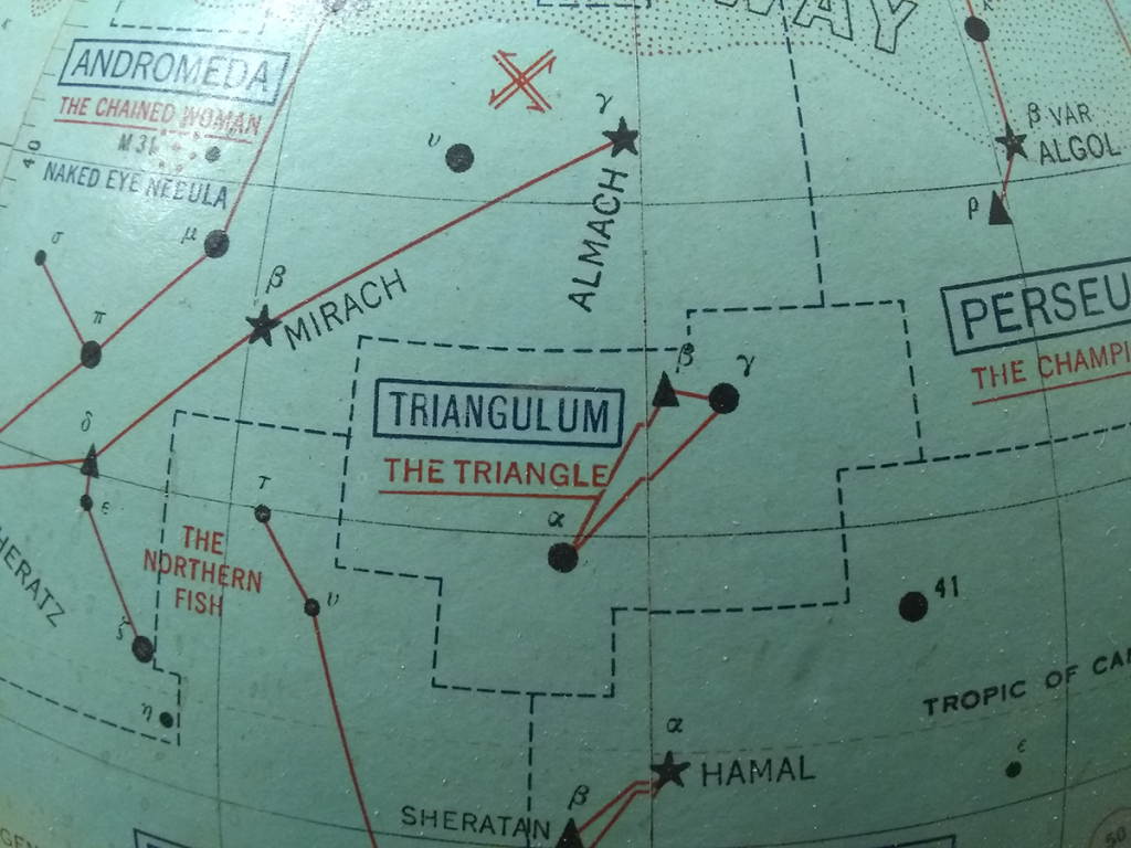 Triangulum on a celestial globe.