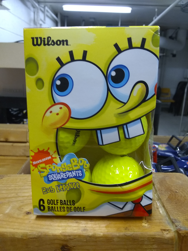 SpongeBob SquarePants-branded golf balls.