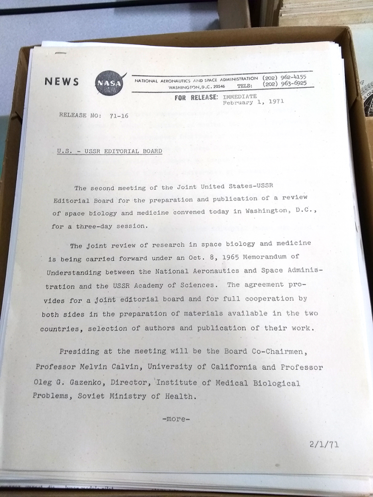 NASA press releases from 1971