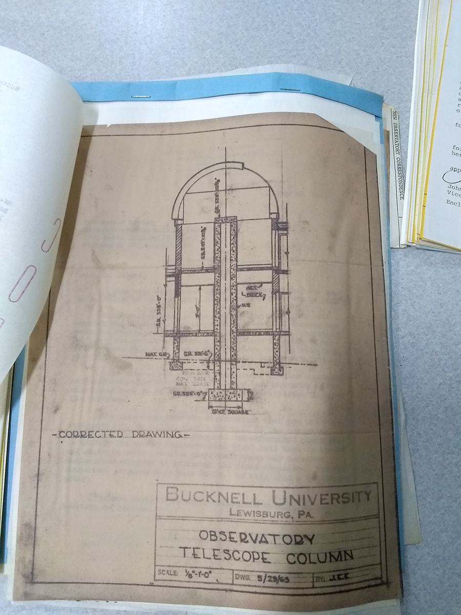 Architectural section of observatory dome