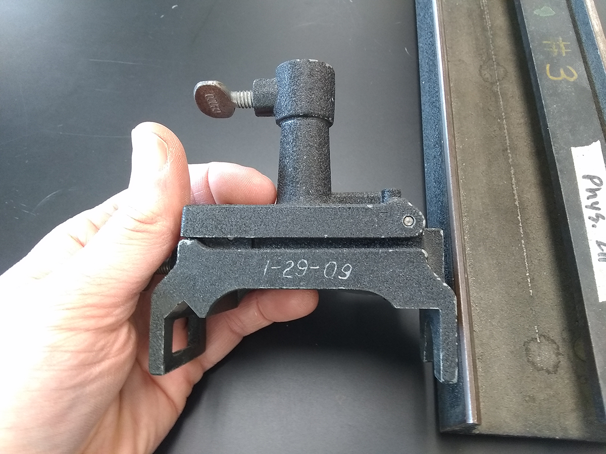 Old optics rail post holder, dated 1-29-09