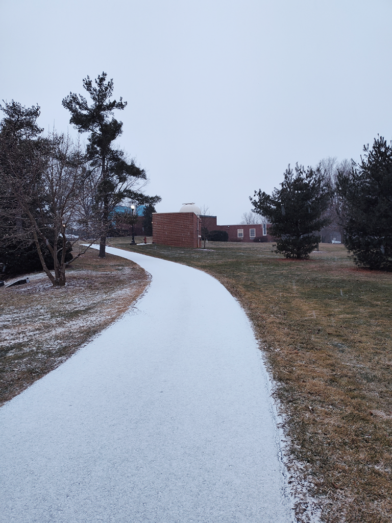 Approach path to the Observatory, with a light dusting of snow.