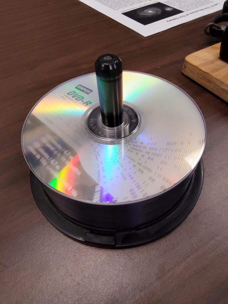 Stack of DVD-R discs.