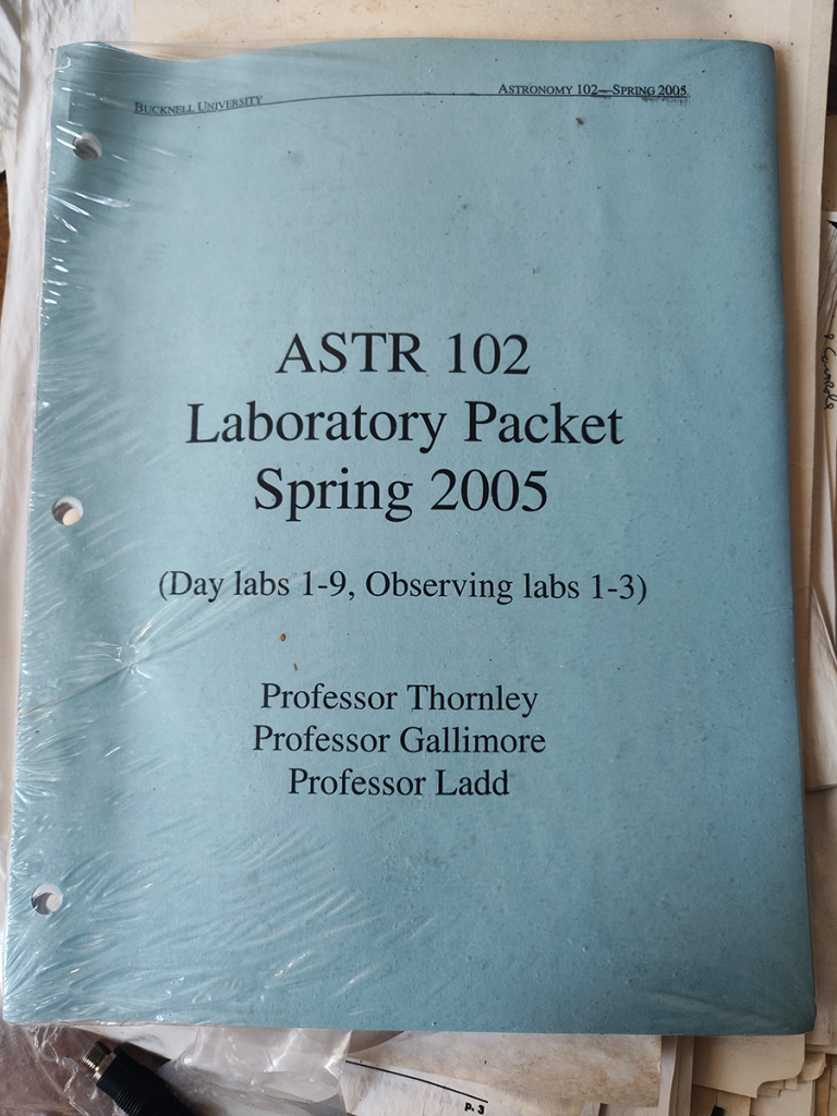 ASTR 102 lab packet from Spring 2005.